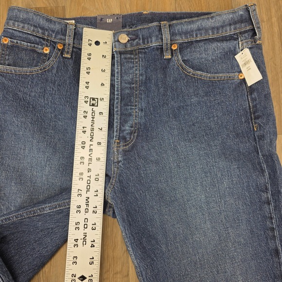 GAP Cheeky Straight High Rise Jeans Dark Wash Button Fly Women Size 14 32 Long - Picture 10 of 12